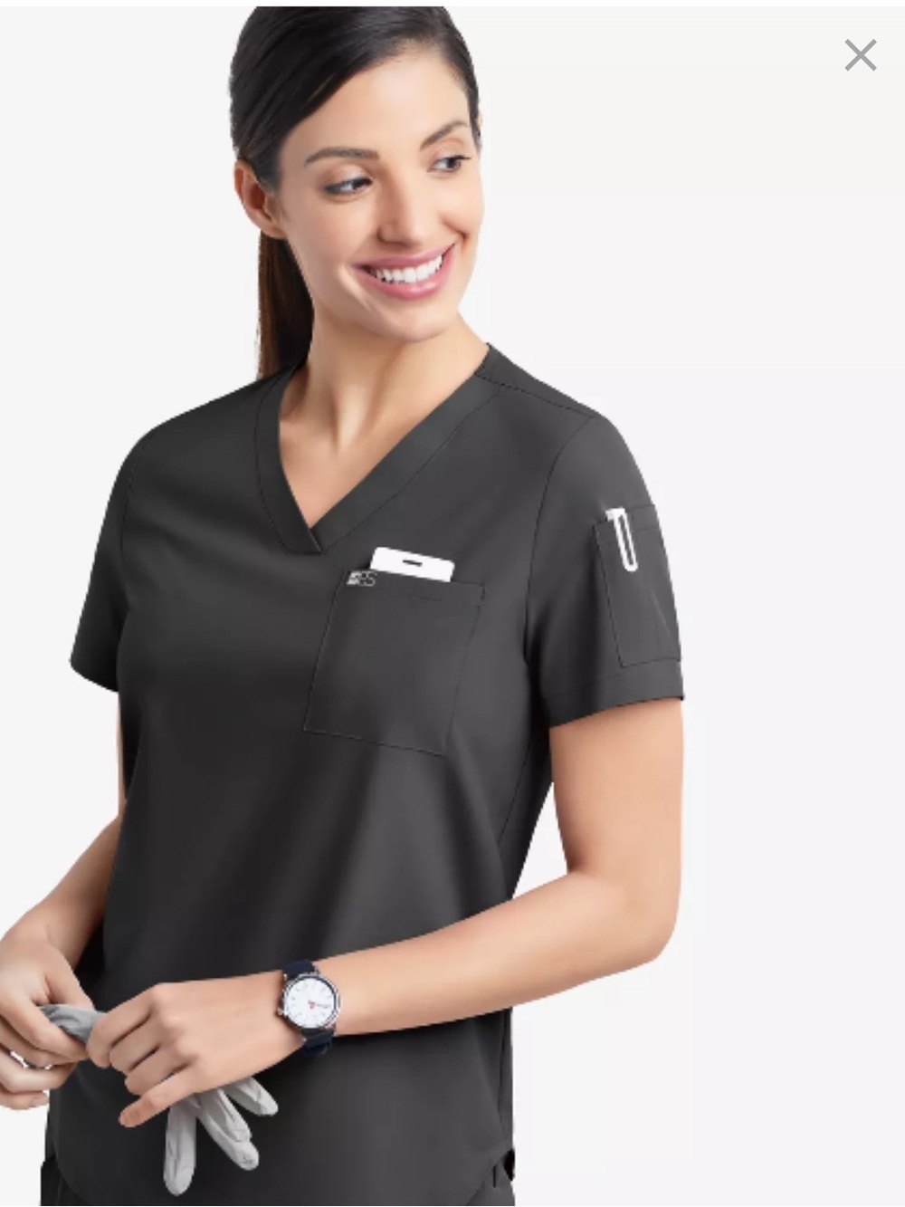 NWT easy Stretch Scrub Set in Black Medium/Medium Petite